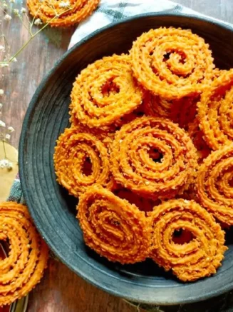 Chakri in black plate showcased by Chandra foods