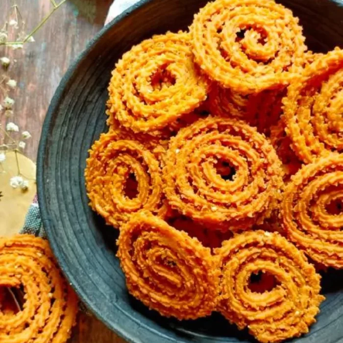 Chakri in black plate showcased by Chandra foods