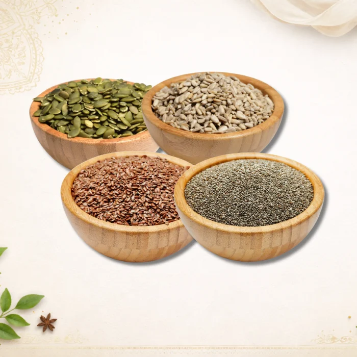Hormonal Wellness Combo by Chandra Foods includes Seeds such as Flax Seeds, Chia Seeds, Pumpkin Seeds, Sunflower Seeds Hormonal Wellness Combo by Chandra Foods includes Seeds such as Flax Seeds, Chia Seeds, Pumpkin Seeds, Sunflower Seeds