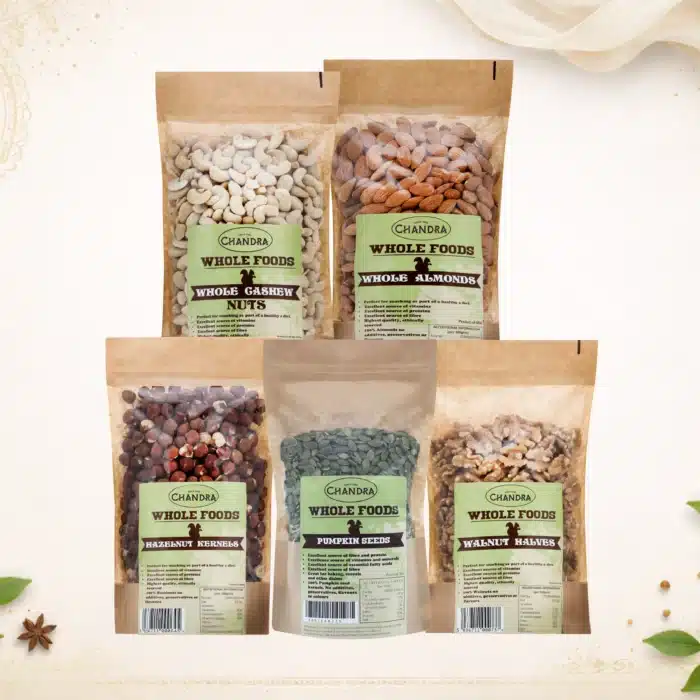 Protein Power Pack scaled by Chandra Foods Includes Combo of Nuts & Seeds including Hazelnut, Almonds, Cashews, Pumpkin Seeds & Walnut Halves