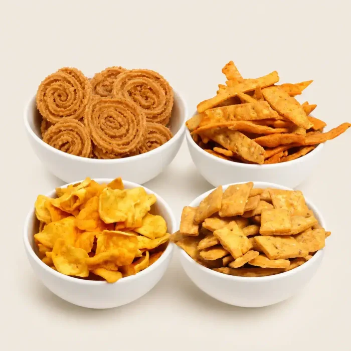 Spicy Namkeen Pack Combo new Spicy Crunch Lovers Combo Includes special snacks including Methi Chakri, Masala Papdi, Tikha Para & Fafda to buy in UK