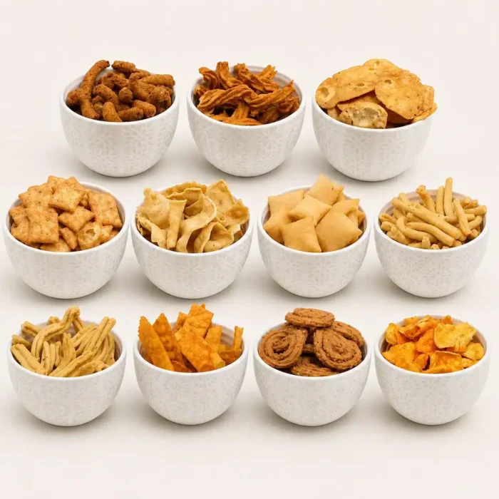 tea time combo Enjoy Chandra Foods Premium Tea Time Combo with authentic Indian snacks including Gathiya, Fafda, Chakri, Papdi, Para and more. Perfect for tea breaks.