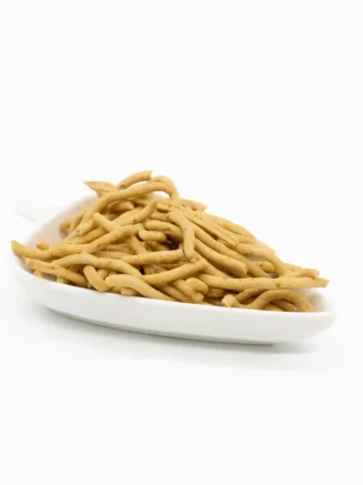 Ratlami Sev in white ceramic Plate by Chandra Foods