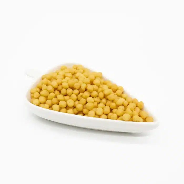 Boondi in white ceramic Plate by Chandra Foods