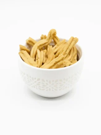 Fully Gathiya in white ceramic bowl by chandra foods Fully Gathiya in white ceramic bowl by chandra foods