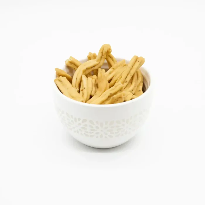 Fully Gathiya in white ceramic bowl by chandra foods Fully Gathiya in white ceramic bowl by chandra foods