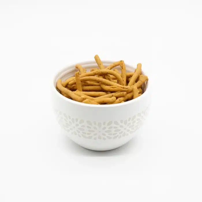 Thikha Gathiya in white ceramic Bowl by Chandra Foods
