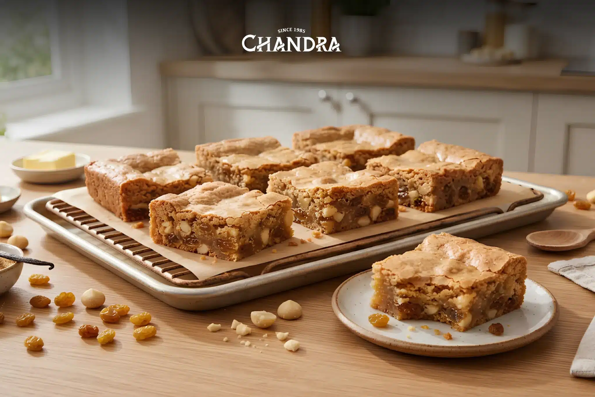 Golden Raisin &Amp; Macadamia Blondies - The Showstopper Bake Nobody Knows About Yet