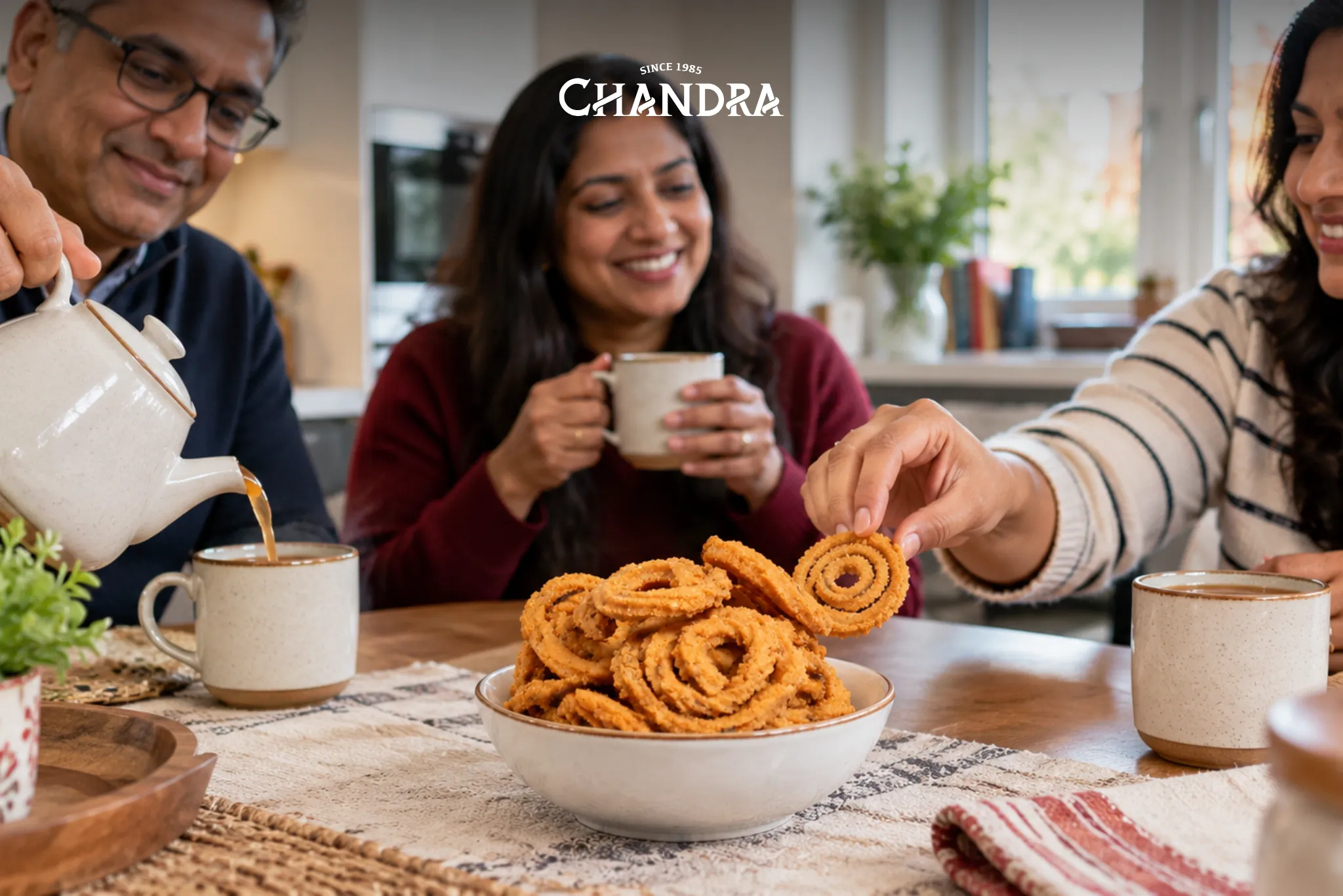 Chakri And Chakli Spiral Snacks With Chai
