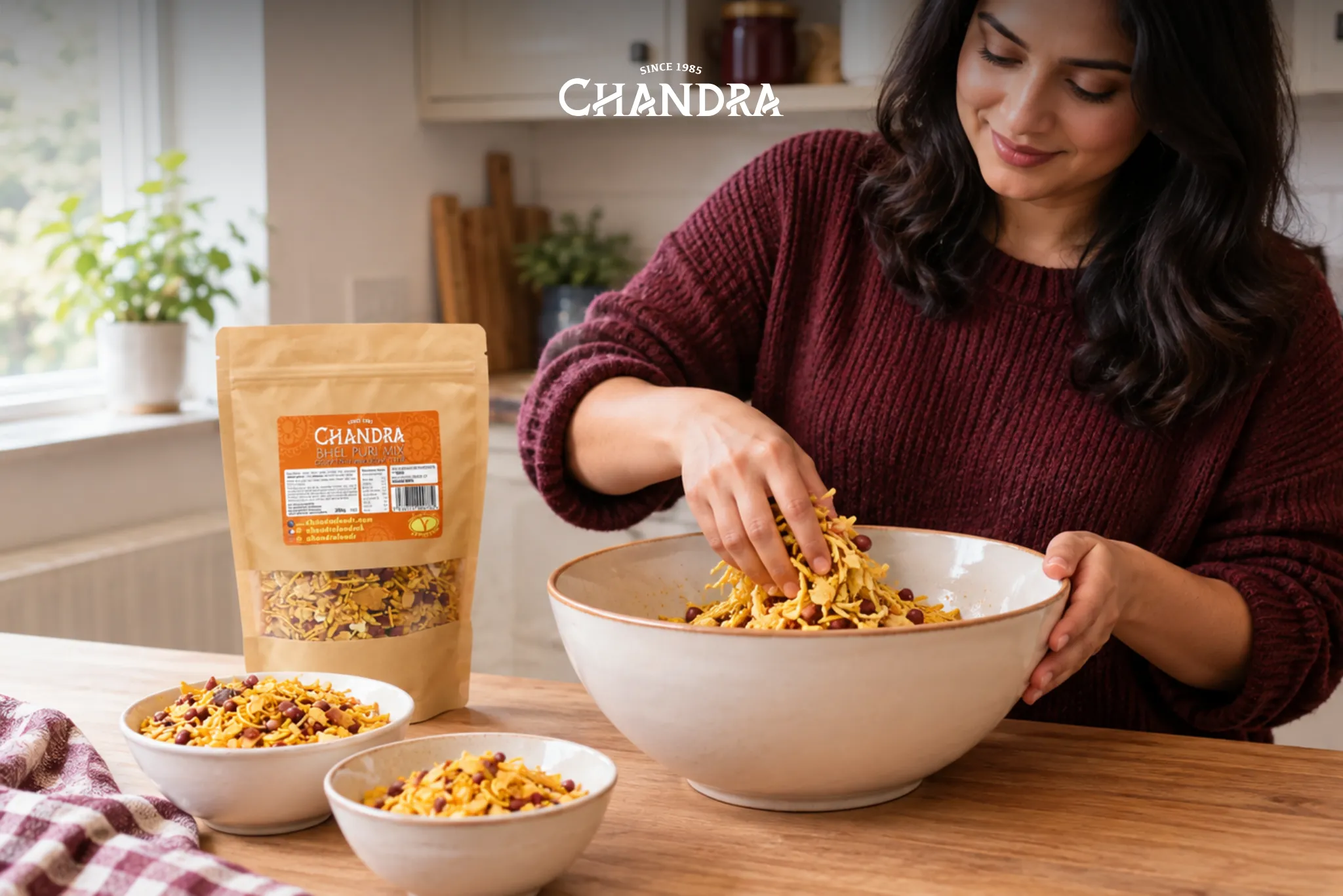 Bombay Mix And Chevda Style Indian Snack Mix With Sev, Masala Sticks And Peanuts By Chandra Foods